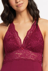 Gown with front slit