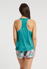 Beverly Hills Hotel Silk Racerback Tank/Cuffed Short By Inej