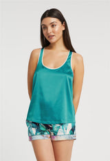 Beverly Hills Hotel Silk Racerback Tank/Cuffed Short By Inej