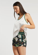 Magnolia Silk Racerback Tank/High Waist Short By Inej