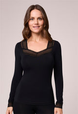 BodyBliss Long Sleeve V-Neck Top