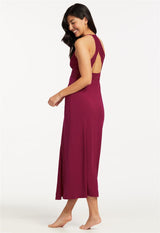 Gown with front slit