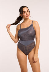 Lights Out Asymetrical Brazilian Leg Bodysuit