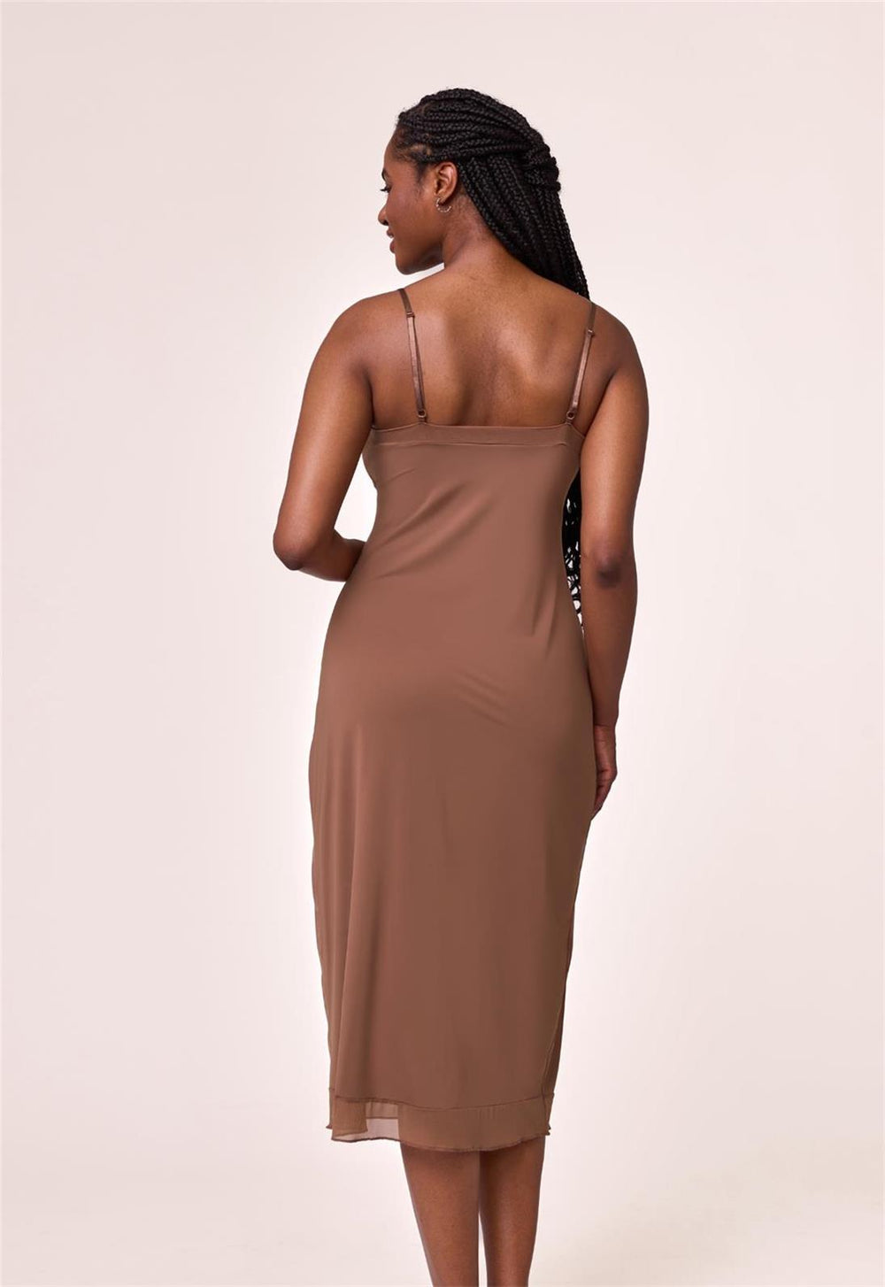knee length dresses for ladies Ser.O.Ya Women's Moxey Ruched Mesh Mini Dress - Brown main image 1