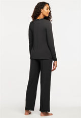 Long Sleeve Pj Set With Shelf Bra