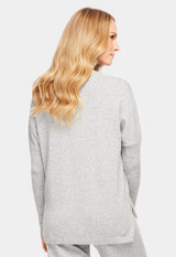 V-Neck Cashmere Sweater With Rib Sleeves