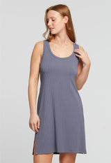 Cinched Ribbed Tank Dress