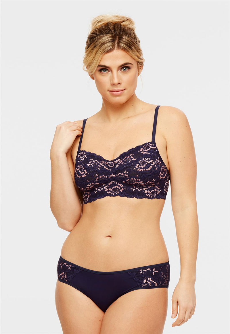 Montelle Silk And Smoke Cup-Sized Lace Bralette 9487 - Victoria